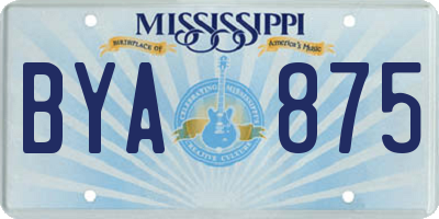 MS license plate BYA875