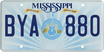 MS license plate BYA880