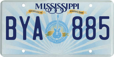 MS license plate BYA885