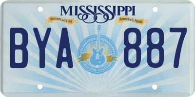 MS license plate BYA887