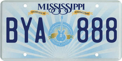 MS license plate BYA888