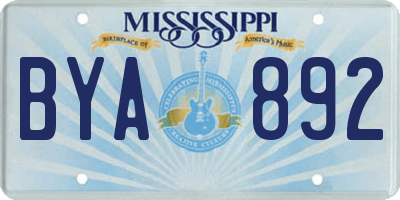 MS license plate BYA892