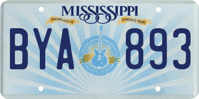 MS license plate BYA893