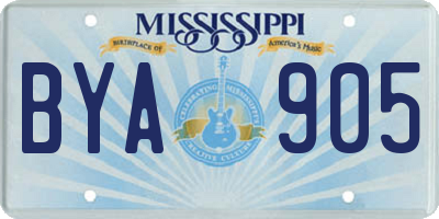 MS license plate BYA905