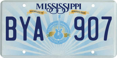 MS license plate BYA907
