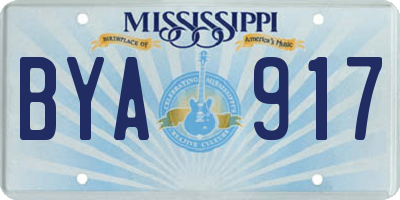MS license plate BYA917