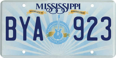 MS license plate BYA923