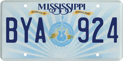 MS license plate BYA924