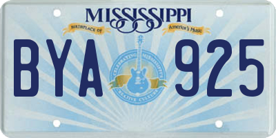 MS license plate BYA925