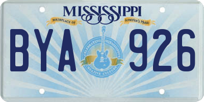MS license plate BYA926