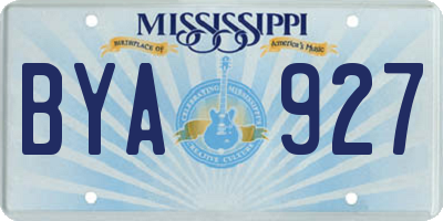 MS license plate BYA927