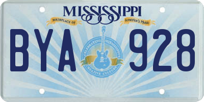 MS license plate BYA928