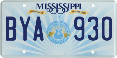 MS license plate BYA930