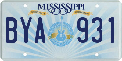 MS license plate BYA931