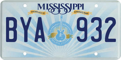 MS license plate BYA932