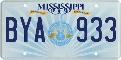 MS license plate BYA933