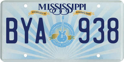 MS license plate BYA938
