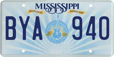 MS license plate BYA940