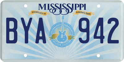 MS license plate BYA942