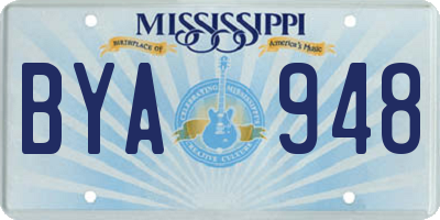 MS license plate BYA948