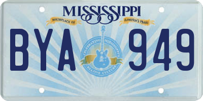 MS license plate BYA949