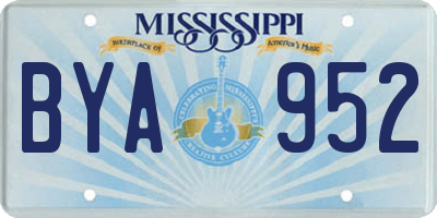 MS license plate BYA952