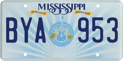 MS license plate BYA953