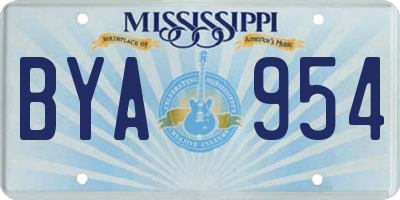 MS license plate BYA954