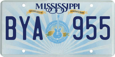 MS license plate BYA955