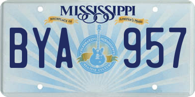 MS license plate BYA957