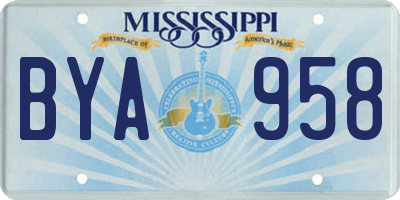 MS license plate BYA958