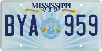 MS license plate BYA959
