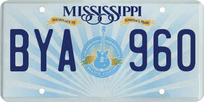 MS license plate BYA960