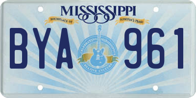 MS license plate BYA961