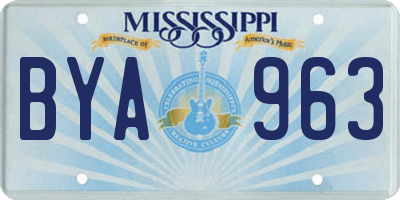 MS license plate BYA963