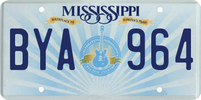 MS license plate BYA964