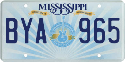 MS license plate BYA965