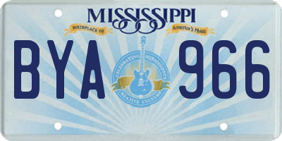 MS license plate BYA966