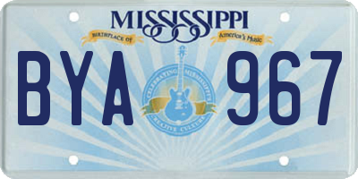 MS license plate BYA967