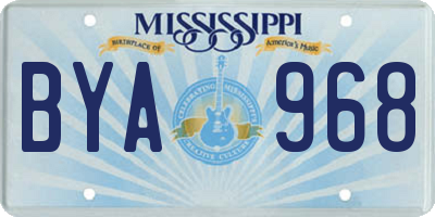 MS license plate BYA968