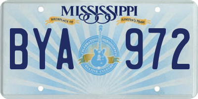 MS license plate BYA972