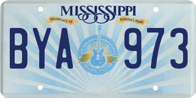 MS license plate BYA973
