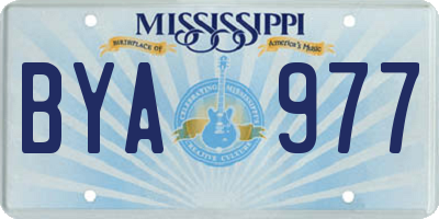 MS license plate BYA977