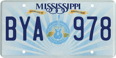 MS license plate BYA978