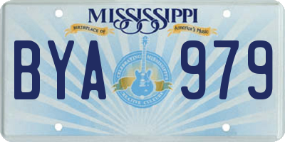 MS license plate BYA979