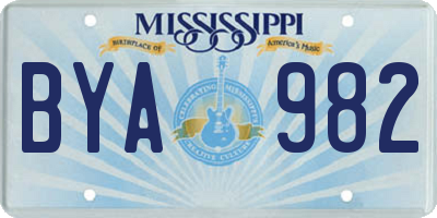 MS license plate BYA982