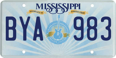 MS license plate BYA983