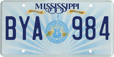 MS license plate BYA984