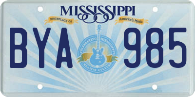 MS license plate BYA985