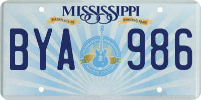 MS license plate BYA986